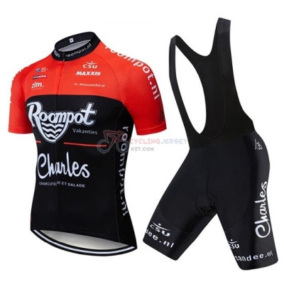 Roompot Charles Cycling Jersey Kit Short Sleeve 2019 Red Black