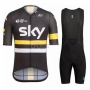 Sky Cycling Jersey Kit Short Sleeve 2017 Yellow And Black
