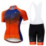 Women Miloto Cycling Jersey Kit Short Sleeve 2019 Purple Orange