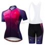 Women Miloto Cycling Jersey Kit Short Sleeve 2019 Purple Pink