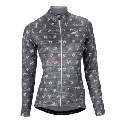 Women Nalini Cycling Jersey Kit Long Sleeve 2016 White And Gray