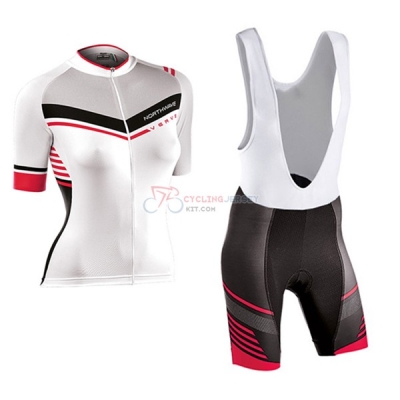 Women Northwave Short Sleeve Cycling Jersey and Bib Shorts Kit 2017 white