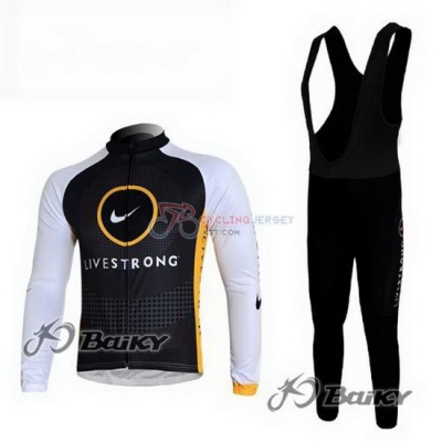 Livestrong Cycling Jersey Kit Long Sleeve 2010 White And Gray