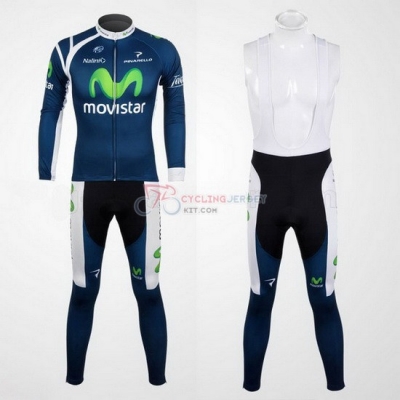 Movistar Cycling Jersey Kit Long Sleeve 2012 Blue