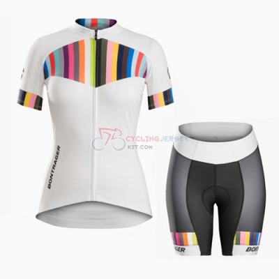 Women Cycling Jersey Kit Trek Short Sleeve 2016 Orange And White