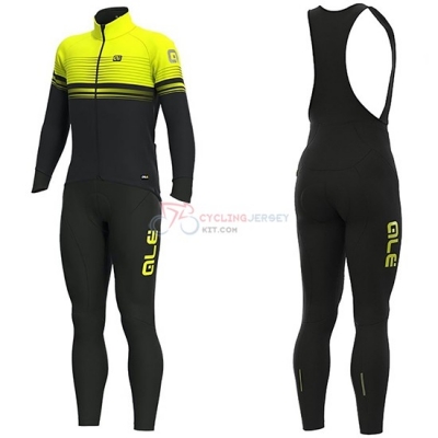 ALE Slide Cycling Jersey Kit Long Sleeve 2019 Yellow Black