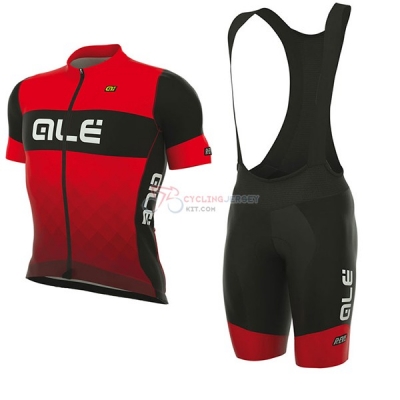 ALE R-EV1 Rumbles Short Sleeve Cycling Jersey and Bib Shorts Kit 2017 red