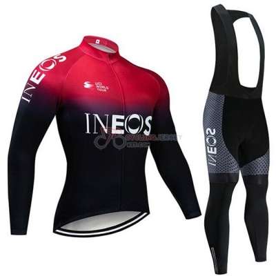Castelli Ineos Cycling Jersey Kit Long Sleeve 2019 Black Red