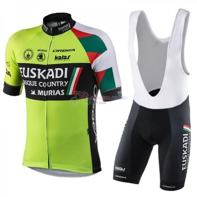 Euskadi Murias Cycling Jersey Kit Short Sleeve 2018 Black Green