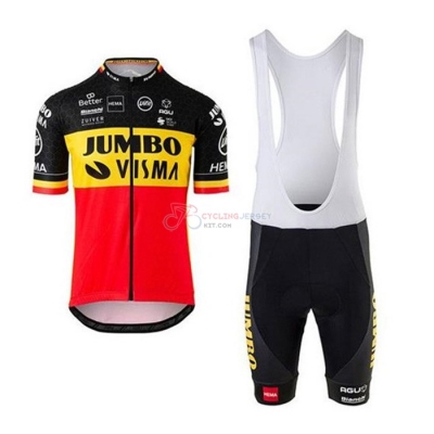 Jumbo Visma Cycling Jersey Kit Short Sleeve 2020 Black Yellow Red