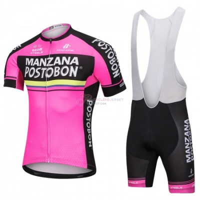 Manzana Postobon Cycling Jersey Kit Short Sleeve 2018 Pink
