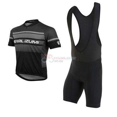 Pearl Izumi Short Sleeve Cycling Jersey and Bib Shorts Kit 2017 gray and black