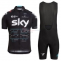 Sky Cycling Jersey Kit Short Sleeve 2017 Blue And Black