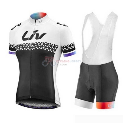 Women Liv Cycling Jersey Kit Short Sleeve 2019 Black White