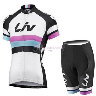 Women Liv Cycling Jersey Kit Short Sleeve 2019 White Black