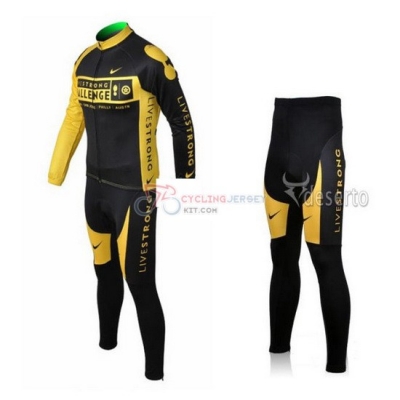 Livestrong Cycling Jersey Kit Long Sleeve 2009 Yellow And Black