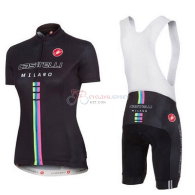 Women Cycling Jersey Kit Castelli Short Sleeve 2014 Black