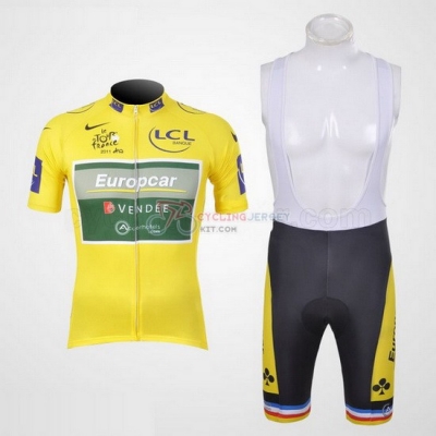 Europcar Cycling Jersey Kit Short Sleeve 2011 Yellow