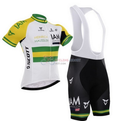 IAM Cycling Jersey Kit Short Sleeve 2015 White And Yellow