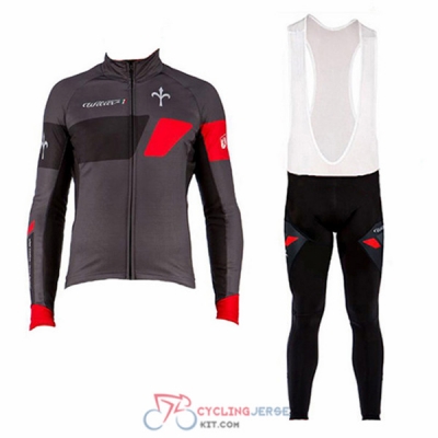 2017 Wieiev Cycling Jersey Kit Long Sleeve black and gray