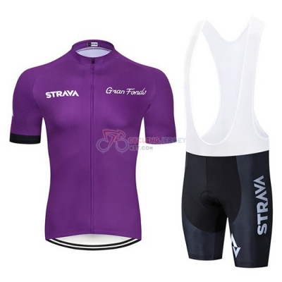 STRAVA Cycling Jersey Kit Short Sleeve 2019 Dark Purple
