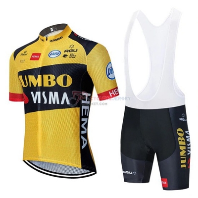 Jumbo Visma Cycling Jersey Kit Short Sleeve 2020 Yellow Black