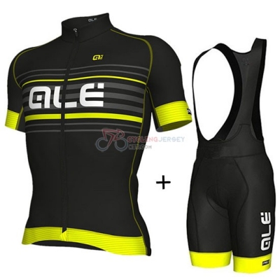 ALE Cycling Jersey Kit Short Sleeve 2018 Black and Yellow