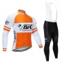Bic Cycling Jersey Kit Long Sleeve 2019 White Orange