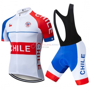Chile Cycling Jersey Kit Short Sleeve 2019 White Red