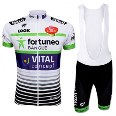 Fortuneo Vital Concept Cycling Jersey Kit Short Sleeve 2017 white