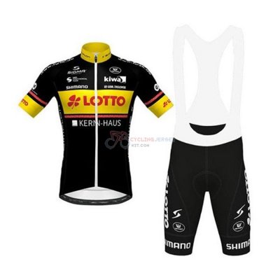 Lotto-kern Haus Cycling Jersey Kit Short Sleeve 2020 Black Yellow
