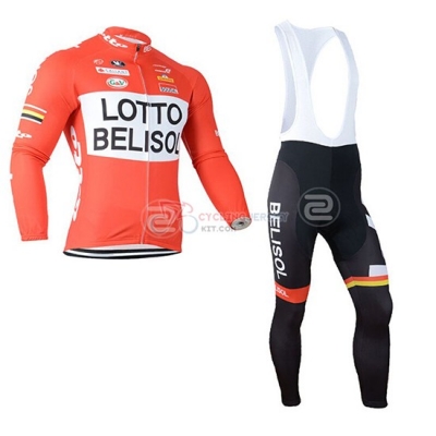 Lotto Soudal Cycling Jersey Kit Long Sleeve 2019 Orange White