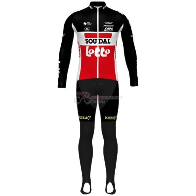 Lotto Soudal Cycling Jersey Kit Long Sleeve 2020 Black White Red(1)