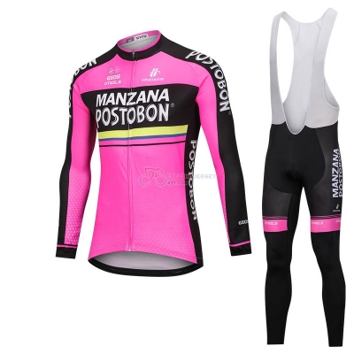 Manzana Postobon Cycling Jersey Kit Long Sleeve Pink