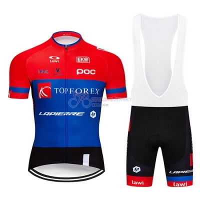 Topforex Lapierre Cycling Jersey Kit Short Sleeve 2019 Red Blue