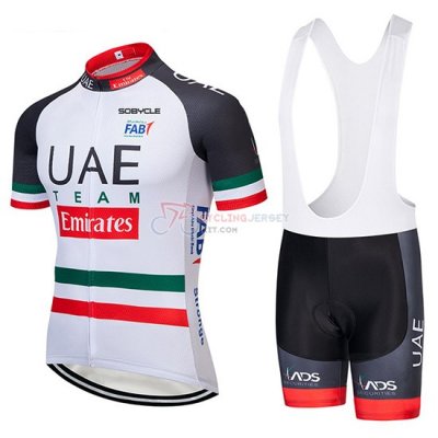 UCI Mondo Campione Uae Cycling Jersey Kit Short Sleeve 2019 White Black Red