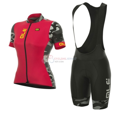 Women ALE Prr Ventura Short Sleeve Cycling Jersey and Bib Shorts Kit 2017 red