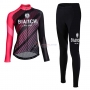 Women Bianchi Milano Catria Cycling Jersey Kit Long Sleeve Black Pink