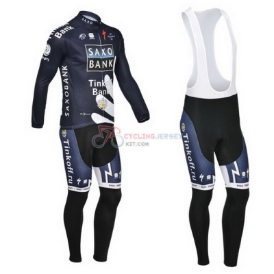Saxobank Cycling Jersey Kit Long Sleeve 2013 Blue And White
