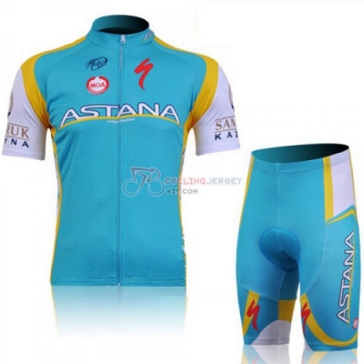 Astana Cycling Jersey Kit Short Sleeve 2011 Sky Blue