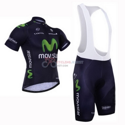 Movistar Cycling Jersey Kit Short Sleeve 2015 Black