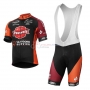 2017 Team Pauwels Sauzen Vastgoedservice black orange Short Sleeve Cycling Jersey And Bib Shorts Kit