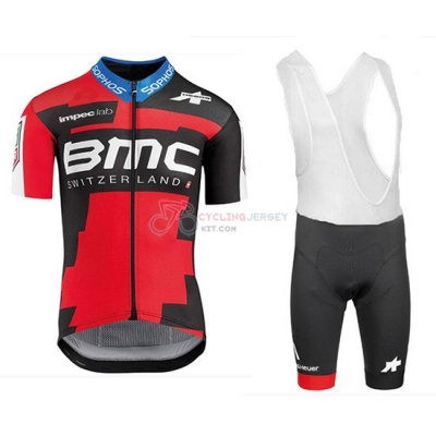2018 BMC Red and Cycling Jersey Kit Short Sleeve Black