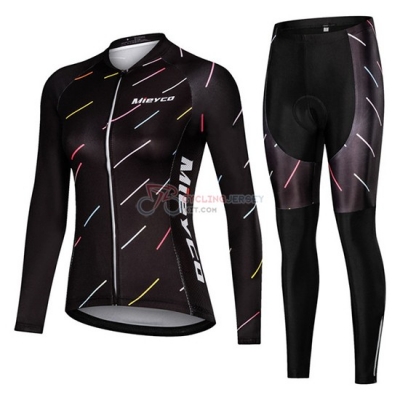 Women Mieyco Cycling Jersey Kit Long Sleeve 2019 Black