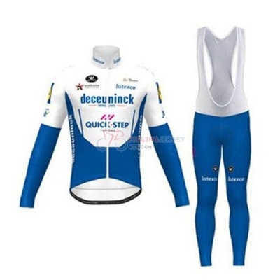 Deceuninck Quick Step Cycling Jersey Kit Long Sleeve 2020 White Azul