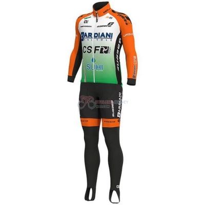 Bardiani Csf Cycling Jersey Kit Long Sleeve 2019 Green Orange