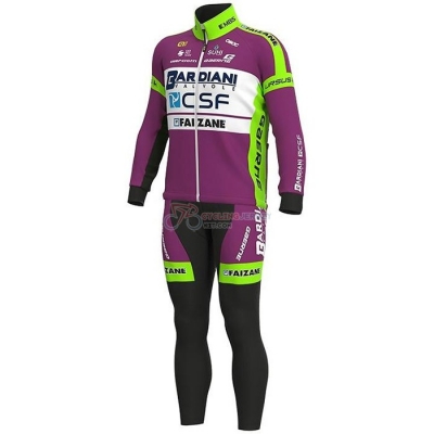 Bardiani Csf Cycling Jersey Kit Long Sleeve 2020 Purple Green