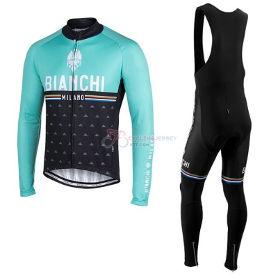 Bianchi Milano Nalles Cycling Jersey Kit Long Sleeve Blue Black