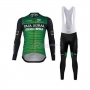 Caja Rural Cycling Jersey Kit Long Sleeve 2020 Green Black