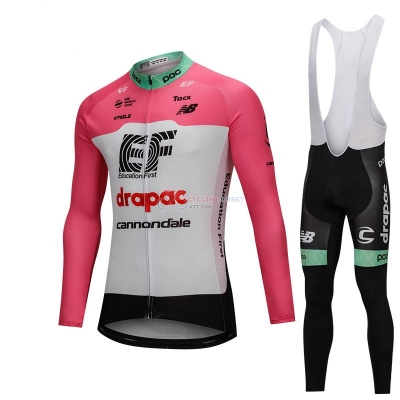 Cannondale Drapac Cycling Jersey Kit Long Sleeve White and Pink
